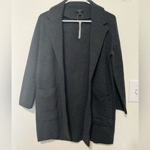 J.Crew Charcoal Grey Open Front Blazer Sweater Jacket